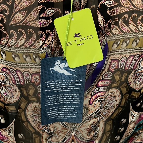 Etro Milano 100% Italian Silk Tunic Blouse - Picture 9 of 10